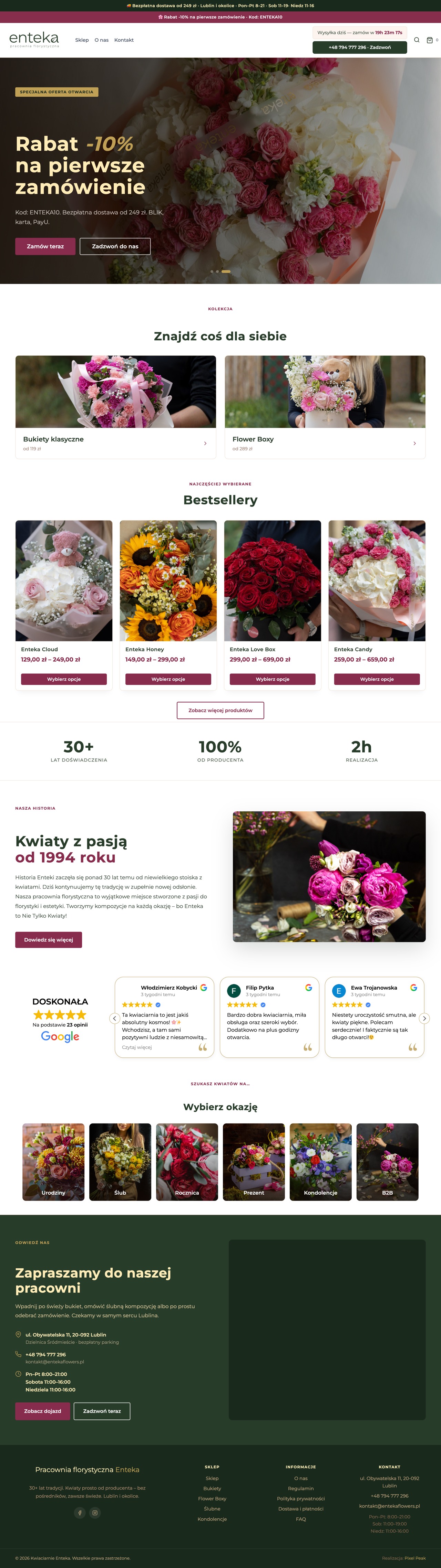 Sklep internetowy Enteka kwiaciarnia