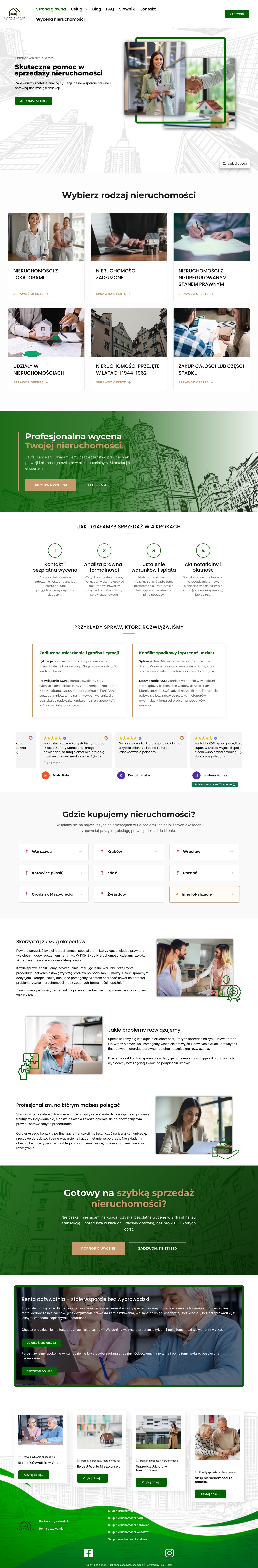 Strona WWW K&N Kancelaria Nieruchomości